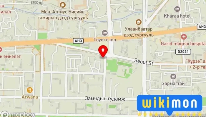гэсэн газрын зураг Uguush LLC Нийтийн Эрүүл Мэндийн Хэлтэс дээр Улаанбаатар