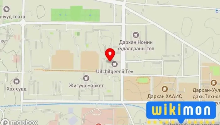 гэсэн газрын зураг Үйлчилгээний Төв Электрон барааны дэлгүүр дээр Дархан