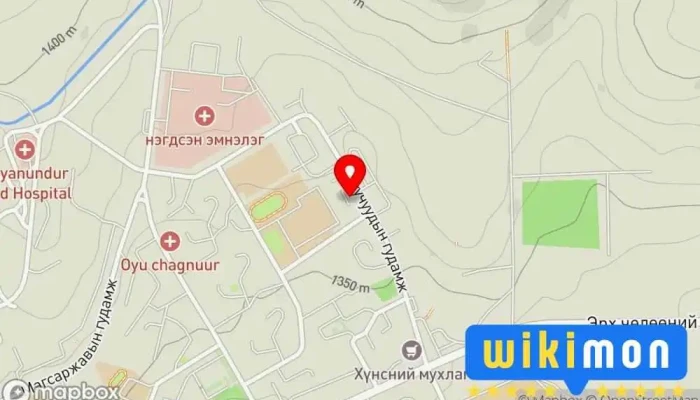 гэсэн газрын зураг Үйлдвэрчний эвлэл заал Соёлын төв дээр Эрдэнэт