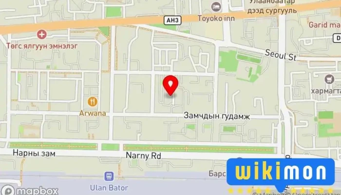 гэсэн газрын зураг Улаанбаатар өртөө Төмөр замын ялгах өртөө дээр хот