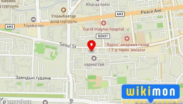 гэсэн газрын зураг Зүймэл даавуун урлалын төв  дээр Улаанбаатар