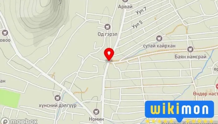 гэсэн газрын зураг Зүүн салаа Ус Түгээх Компани дээр Улаанбаатар